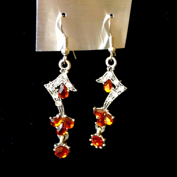 New Orange and Silver earrings - Picture 3 of 6